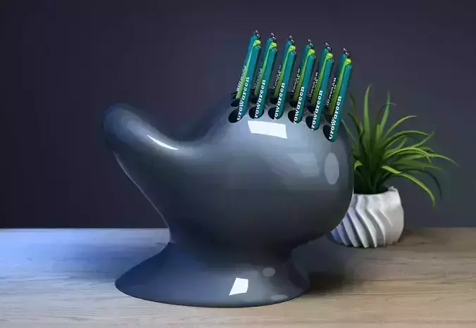 minimal modern pen holder Cyborg pen holder 3D print model
