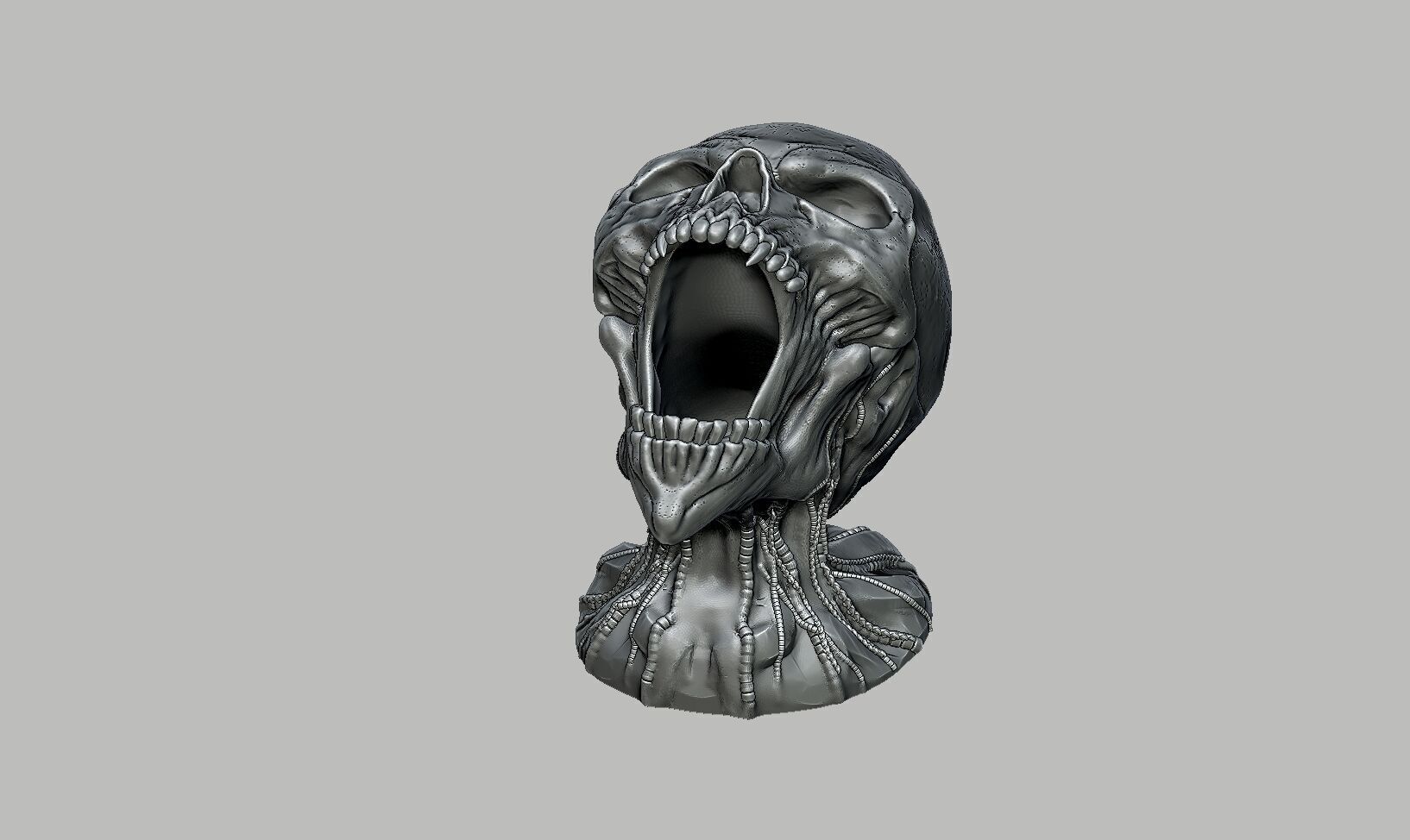 Robot Skull pen holder Cyborg pen holder 3D print model_11