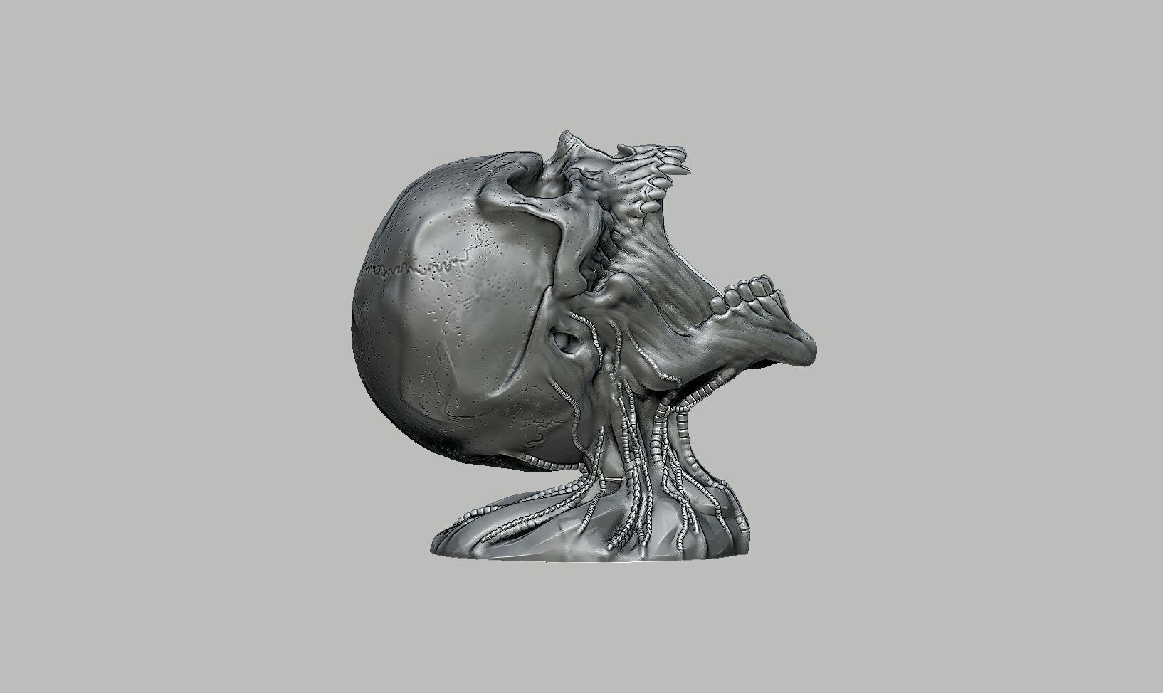 Robot Skull pen holder Cyborg pen holder 3D print model_8