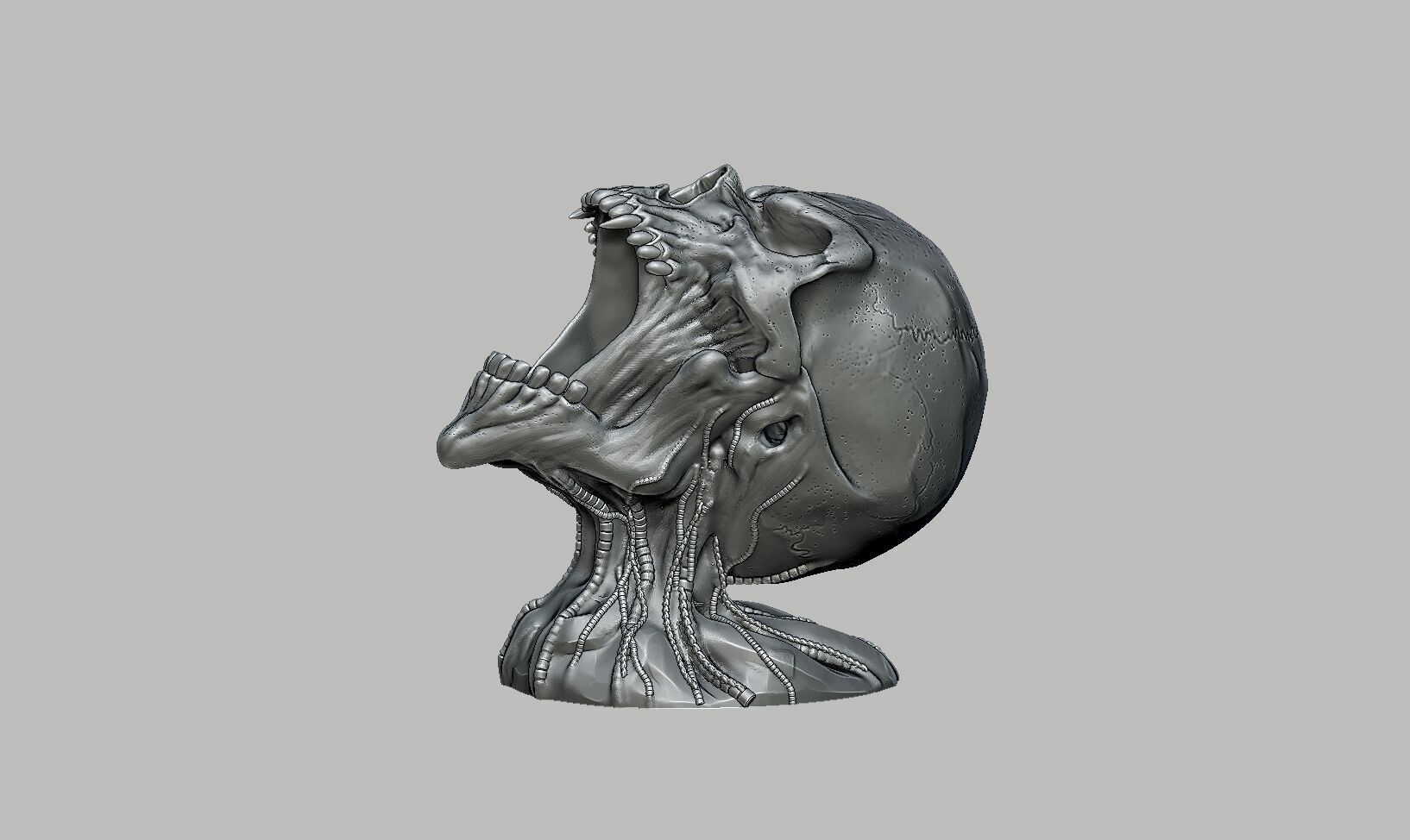 Robot Skull pen holder Cyborg pen holder 3D print model_10