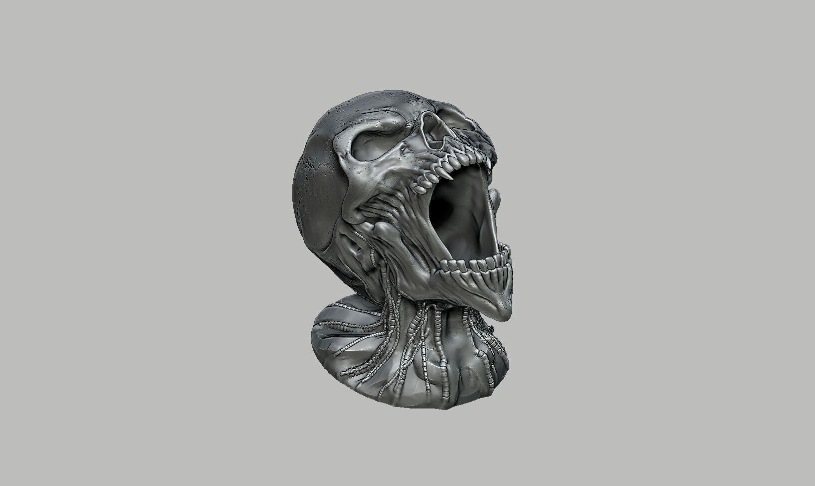 Robot Skull pen holder Cyborg pen holder 3D print model_6