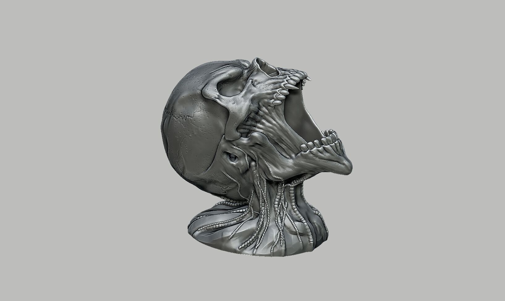 Robot Skull pen holder Cyborg pen holder 3D print model_7