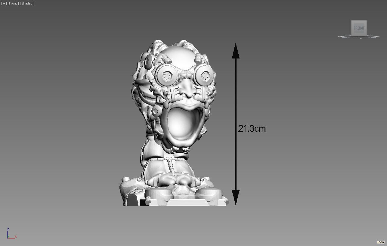 Robot Skull Headphone Stand Cyborg Headset Stand 3D print model_4