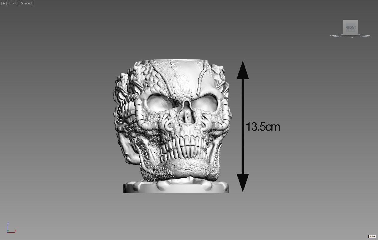 Robot Skull pen holder  Cyborg pen holder 3D print model_4