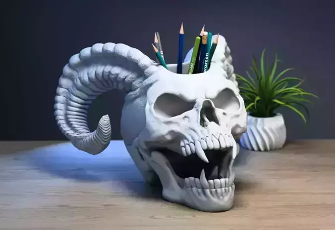 skull dragon pen holder Cute cartoon sheep pen holder