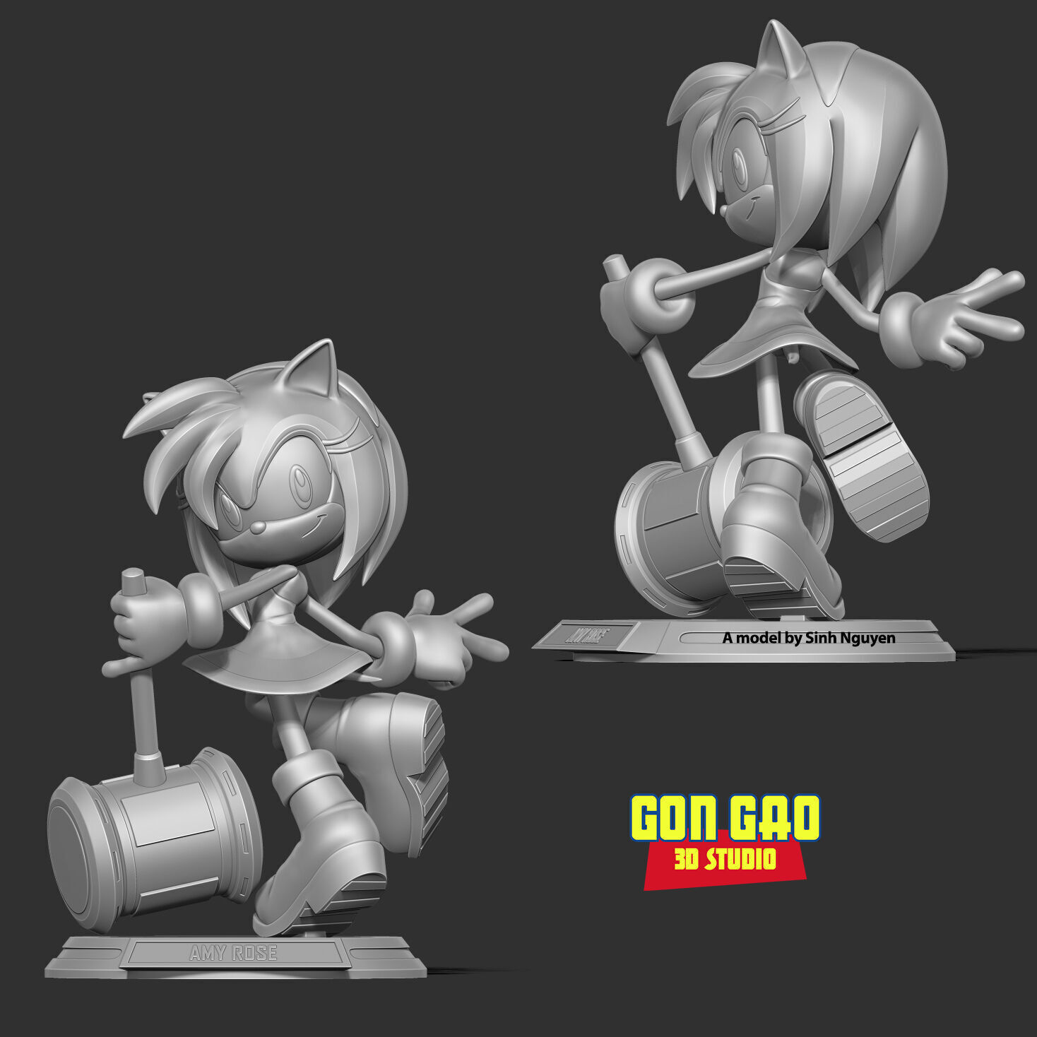 Amy Rose - Sonic the Hedgehog 3D print model_4