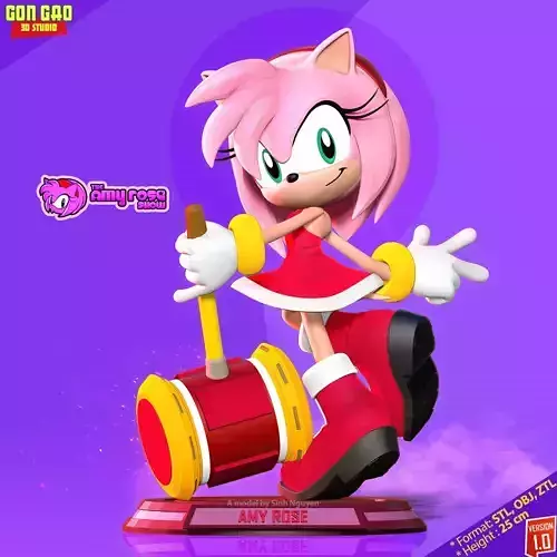 Amy Rose - Sonic the Hedgehog 3D print model