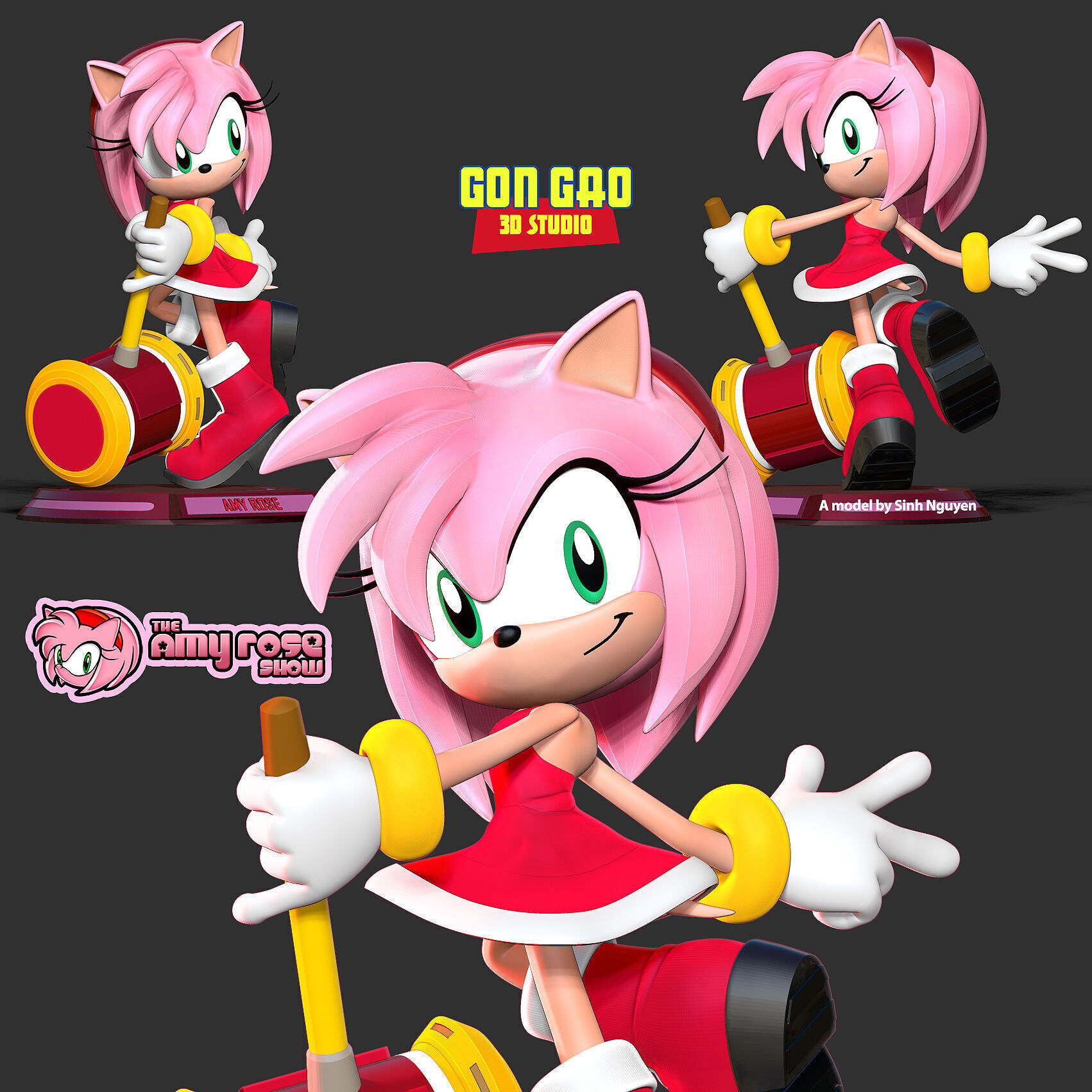 Amy Rose - Sonic the Hedgehog 3D print model_1