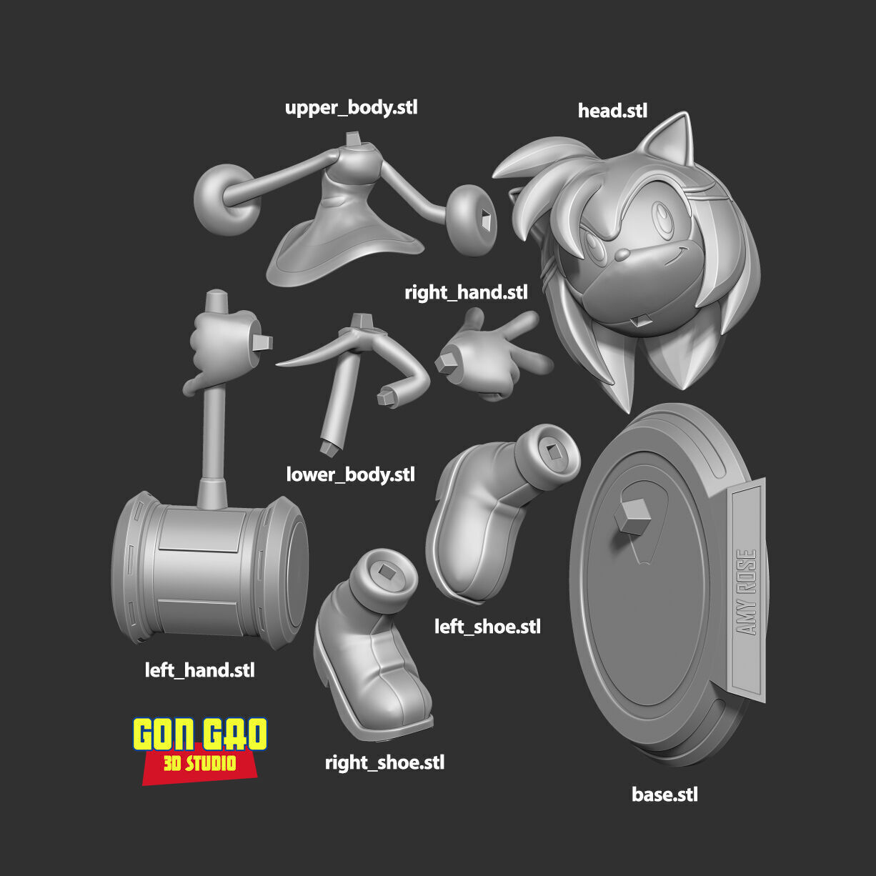 Amy Rose - Sonic the Hedgehog 3D print model_2