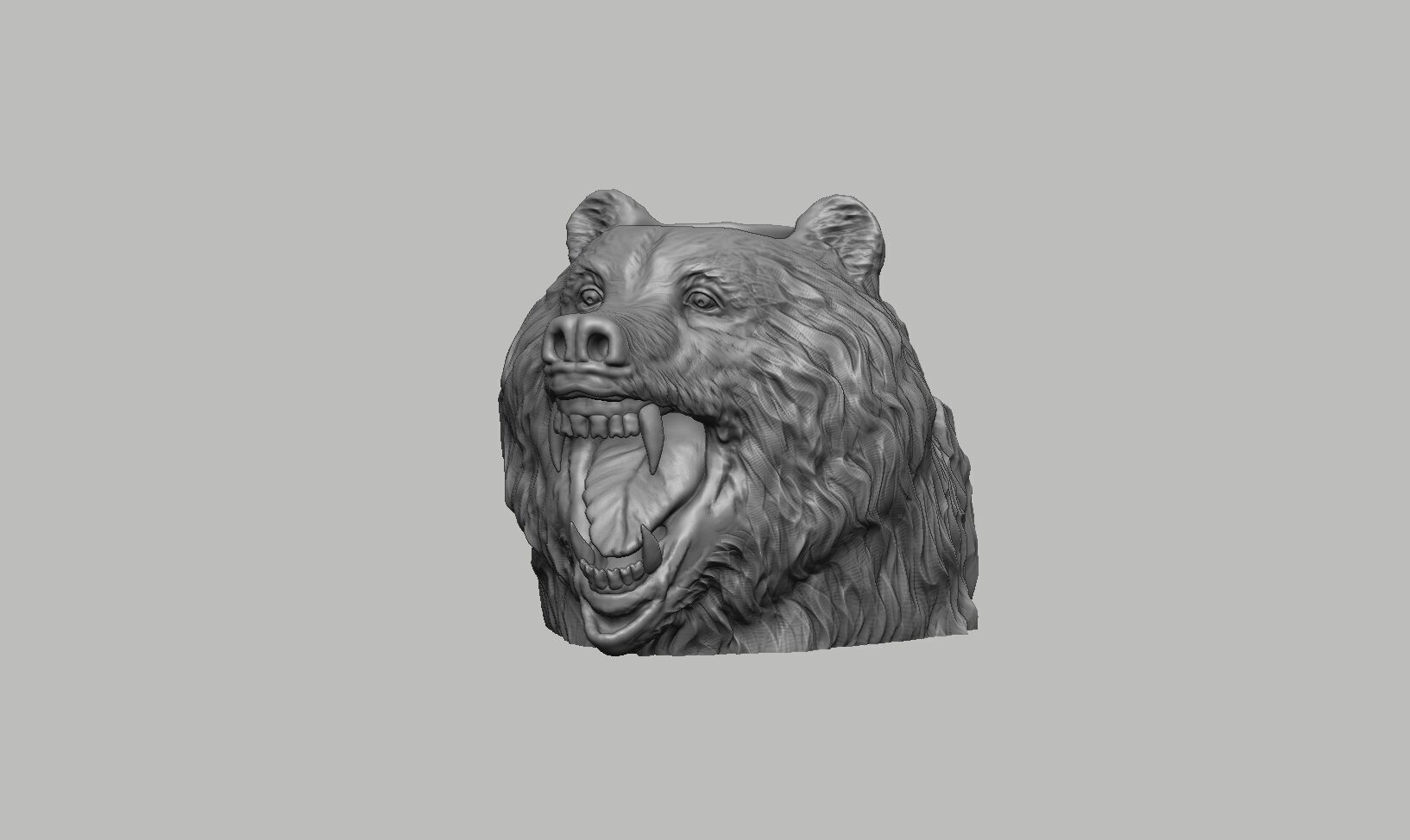 Bear head pen holder Wild bear pen holder 3D print model_10