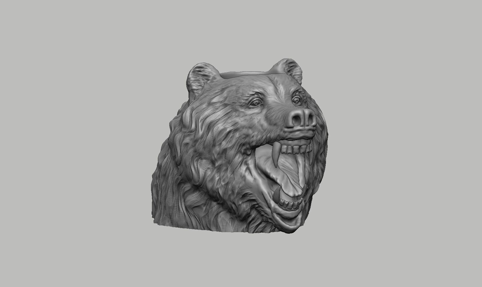 Bear head pen holder Wild bear pen holder 3D print model_5
