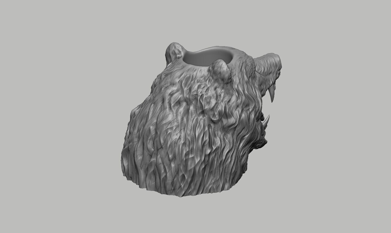 Bear head pen holder Wild bear pen holder 3D print model_8