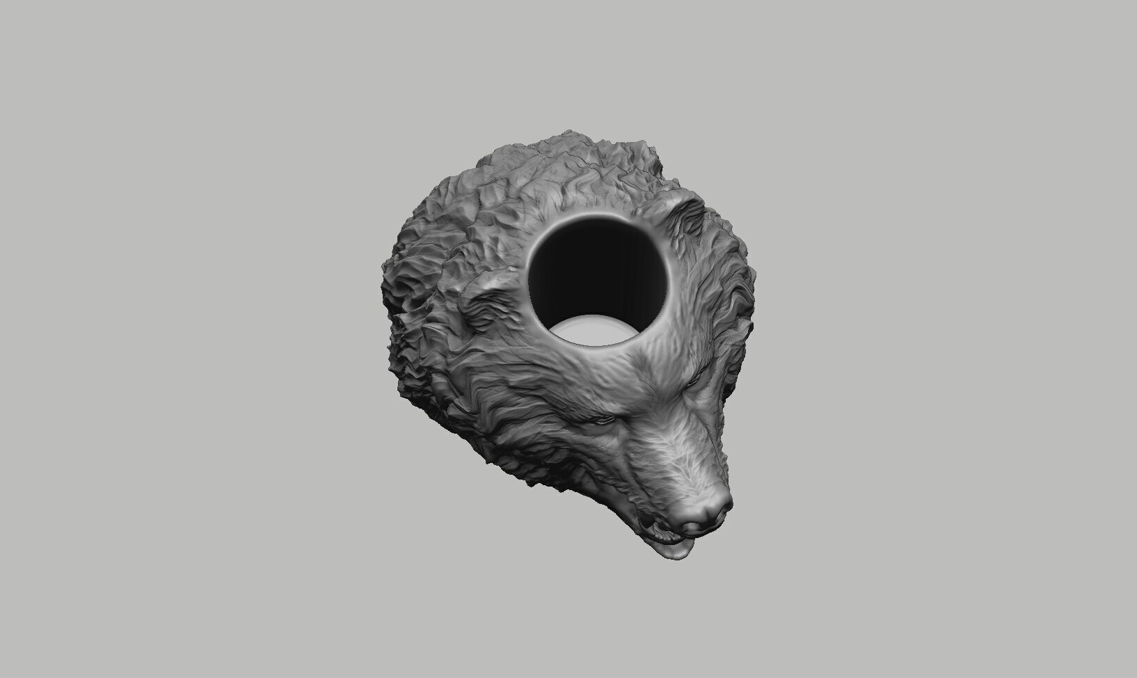 Bear head pen holder Wild bear pen holder 3D print model_11