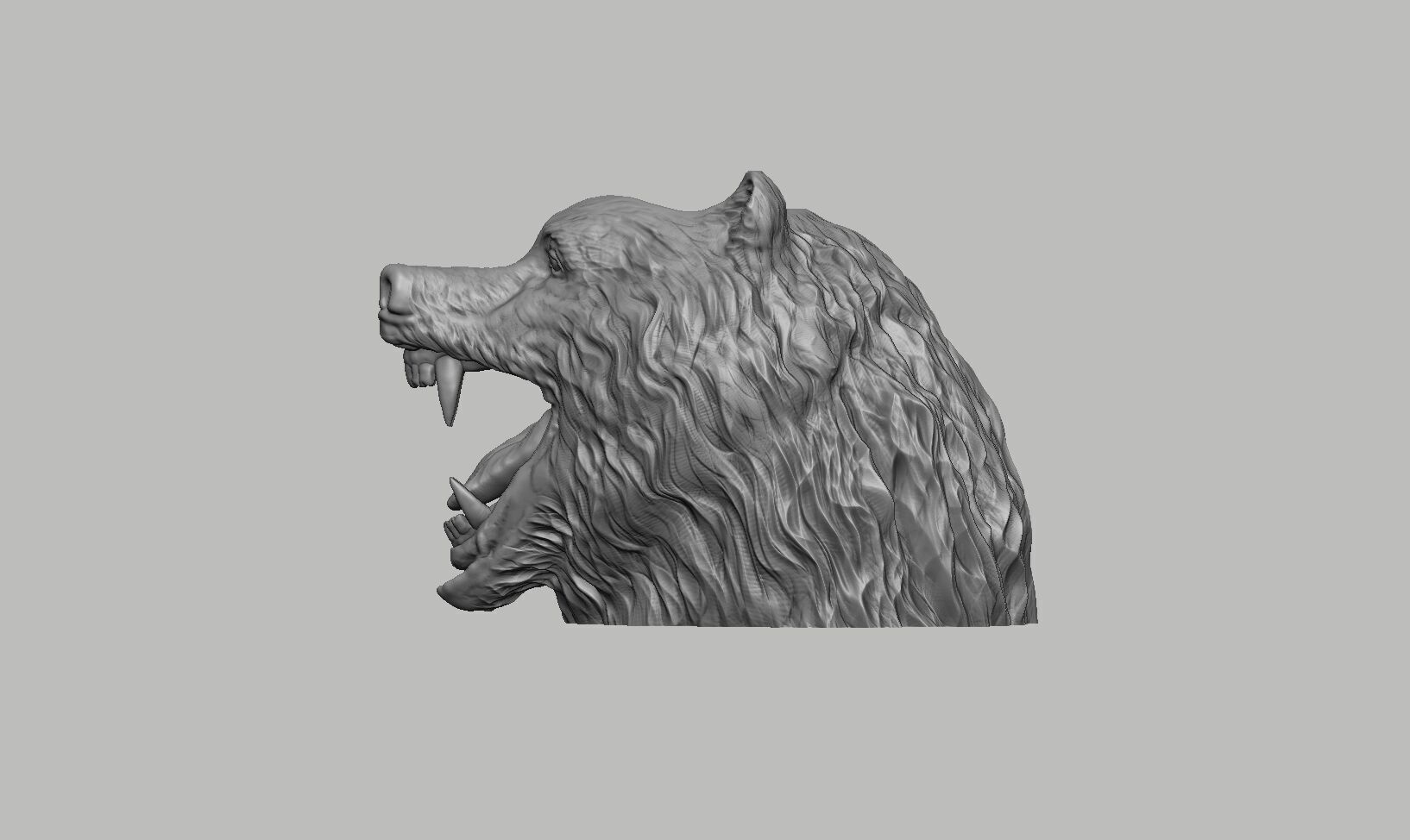 Bear head pen holder Wild bear pen holder 3D print model_9