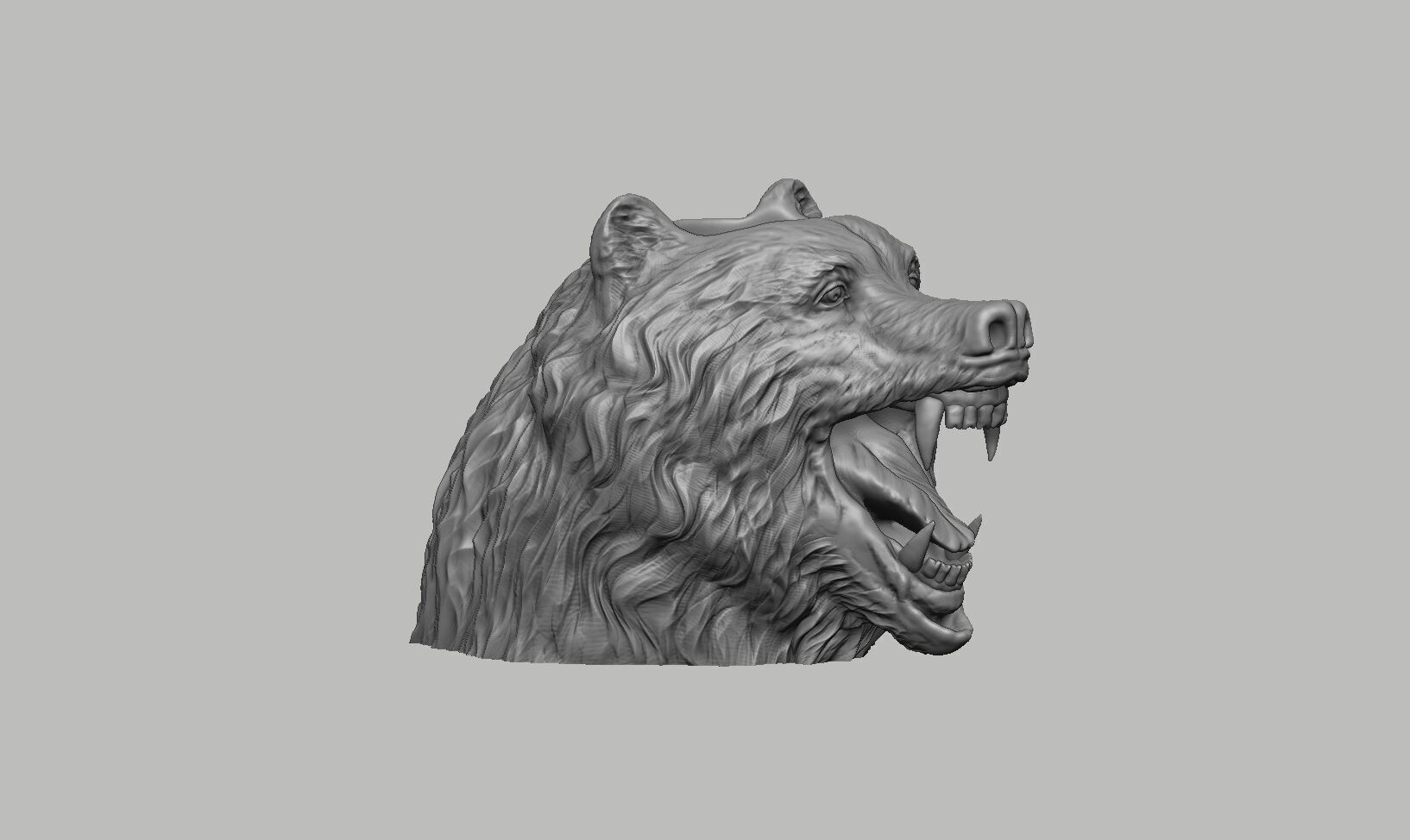Bear head pen holder Wild bear pen holder 3D print model_6