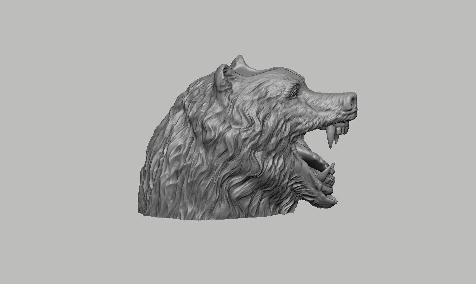 Bear head pen holder Wild bear pen holder 3D print model_7