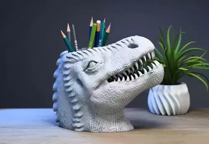 Dinosaur pen holder Dragon pen holder 3D print model