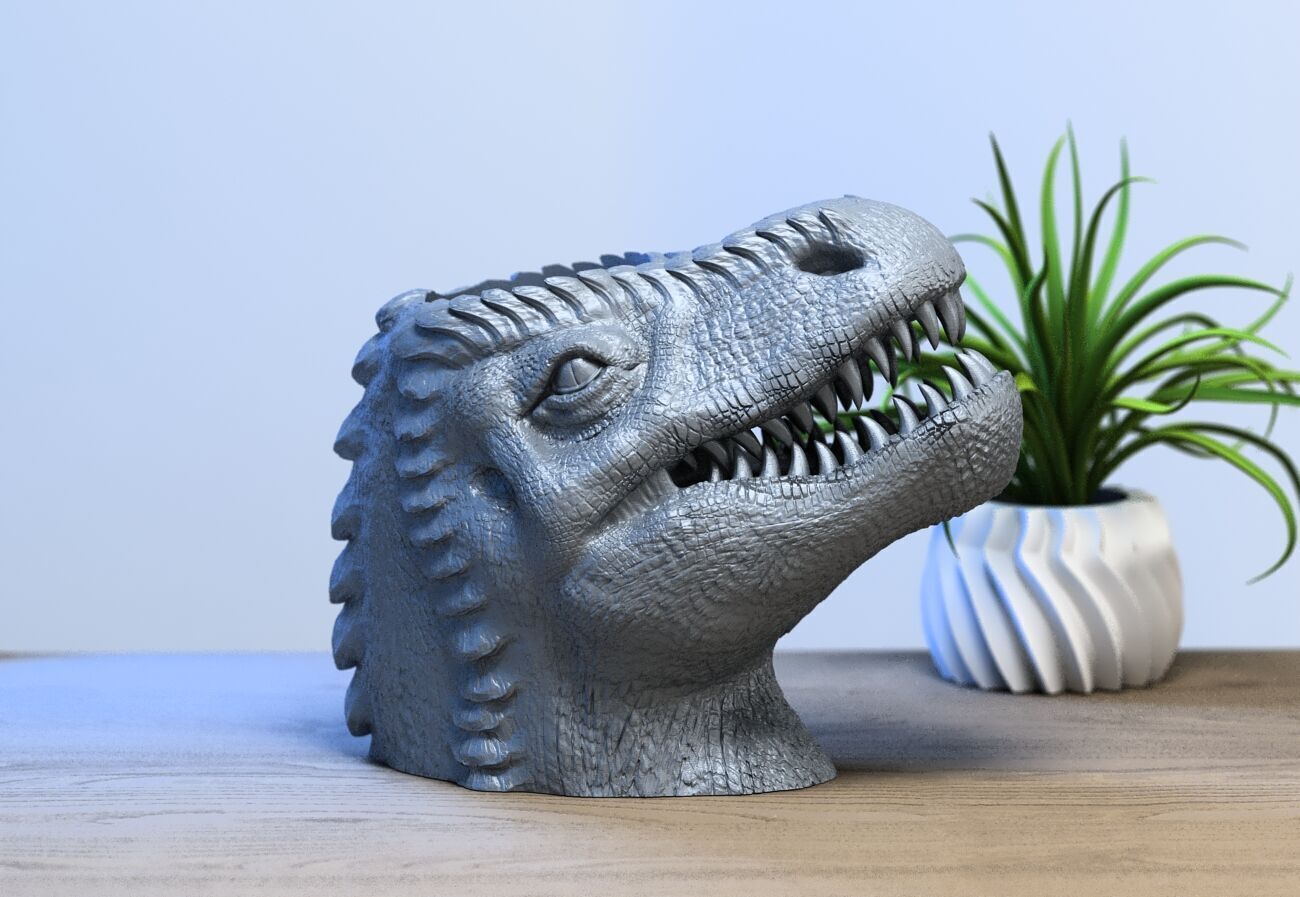 Dinosaur pen holder Dragon pen holder 3D print model_2