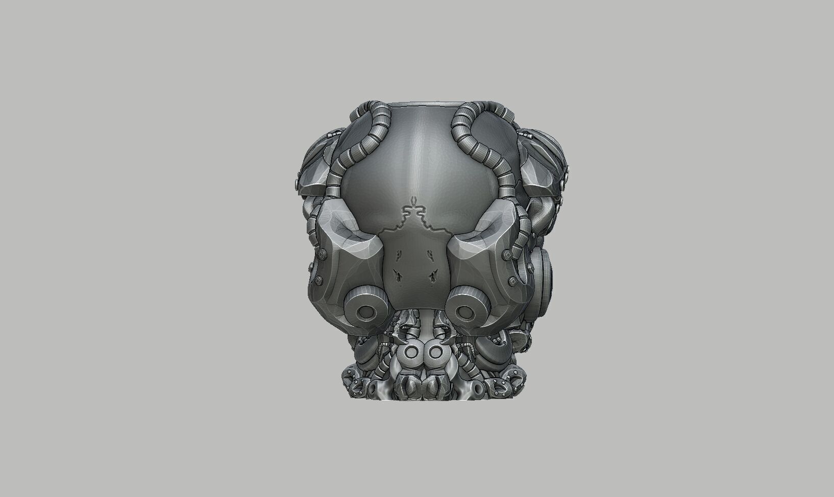 Robot Skull pen holder Cyborg pen holder 3D print model_10