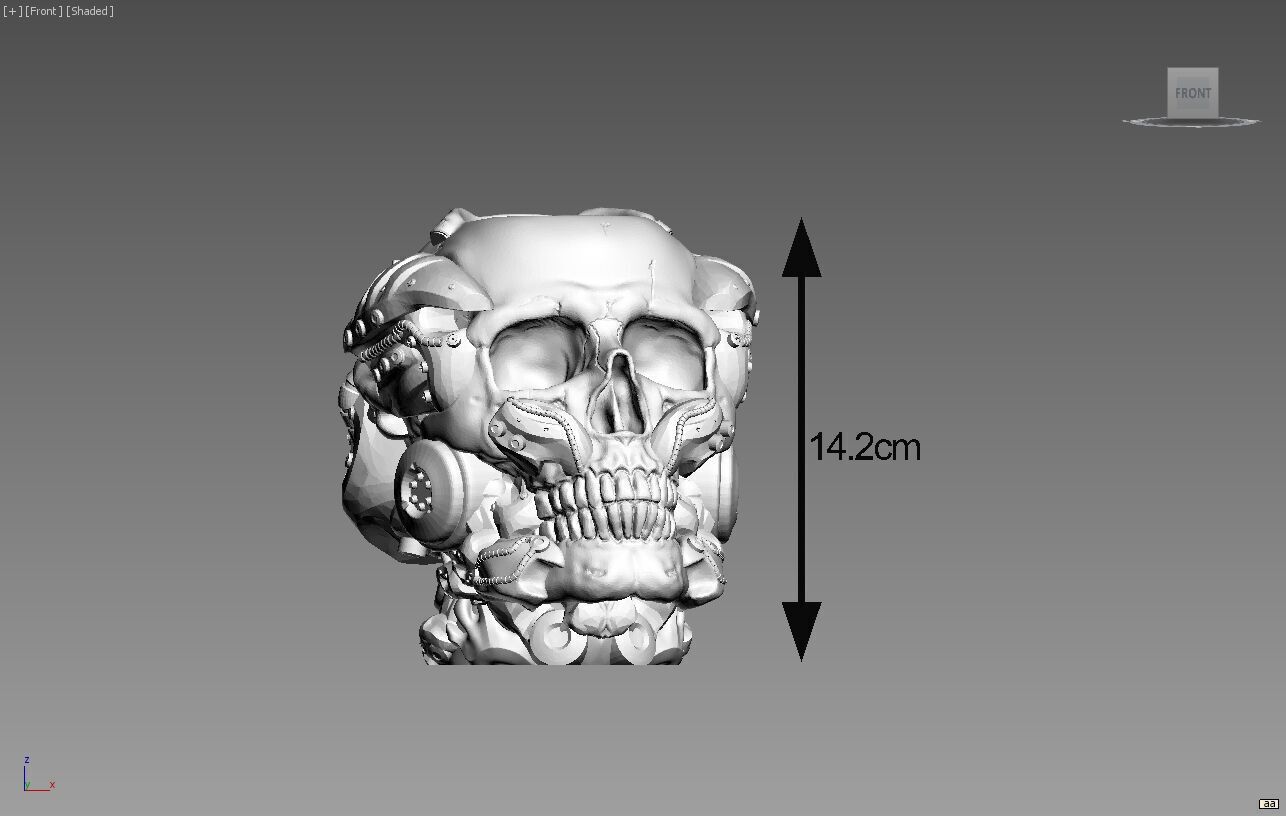 Robot Skull pen holder Cyborg pen holder 3D print model_5
