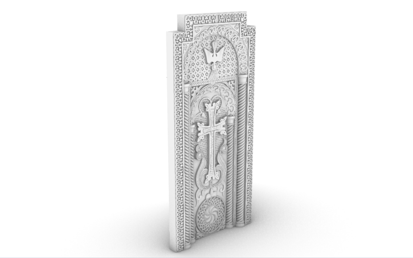 Armenian Cross-stone  3D print model_3