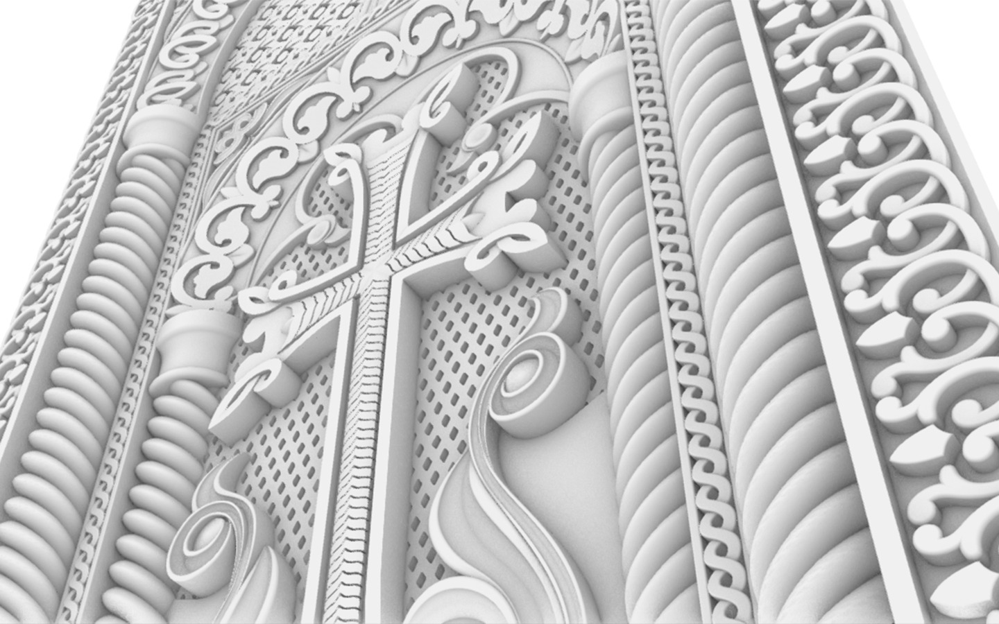 Armenian Cross-stone  3D print model_4