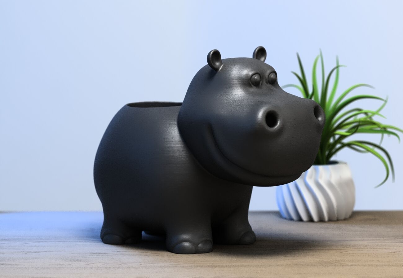 rhinoceros pen holder rhinoceros pen Stand 3D print model_1