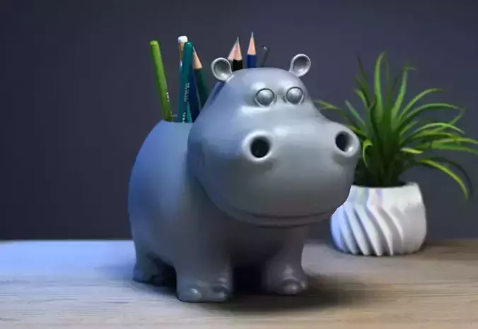 rhinoceros pen holder rhinoceros pen Stand 3D print model