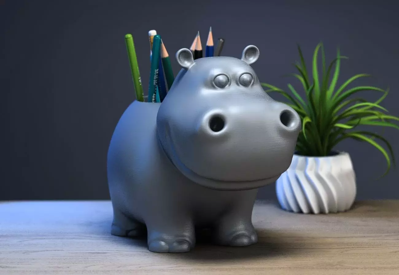 rhinoceros pen holder rhinoceros pen Stand 3D print model_0