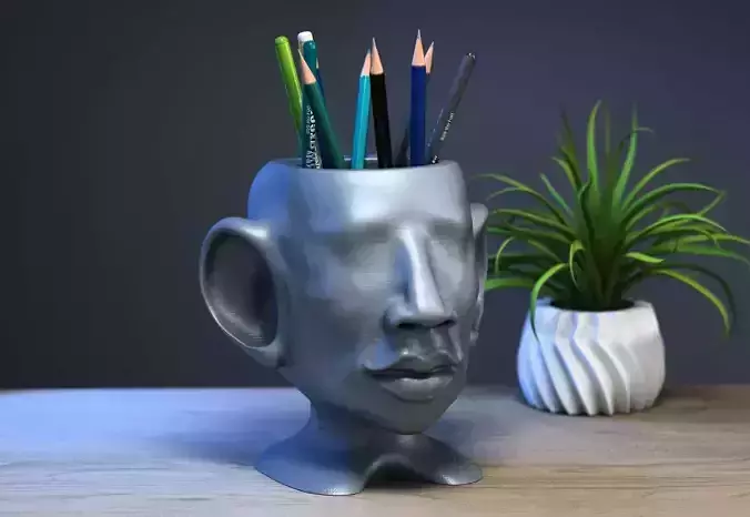 Modern human bust pen holder Perfect Gamer Gift