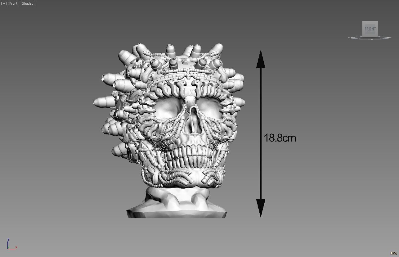 Robot Skull pen holder Cyborg pen holder 3D print model_4