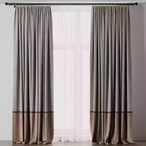 Curtain with rod 17 brown patterned curtain HBH