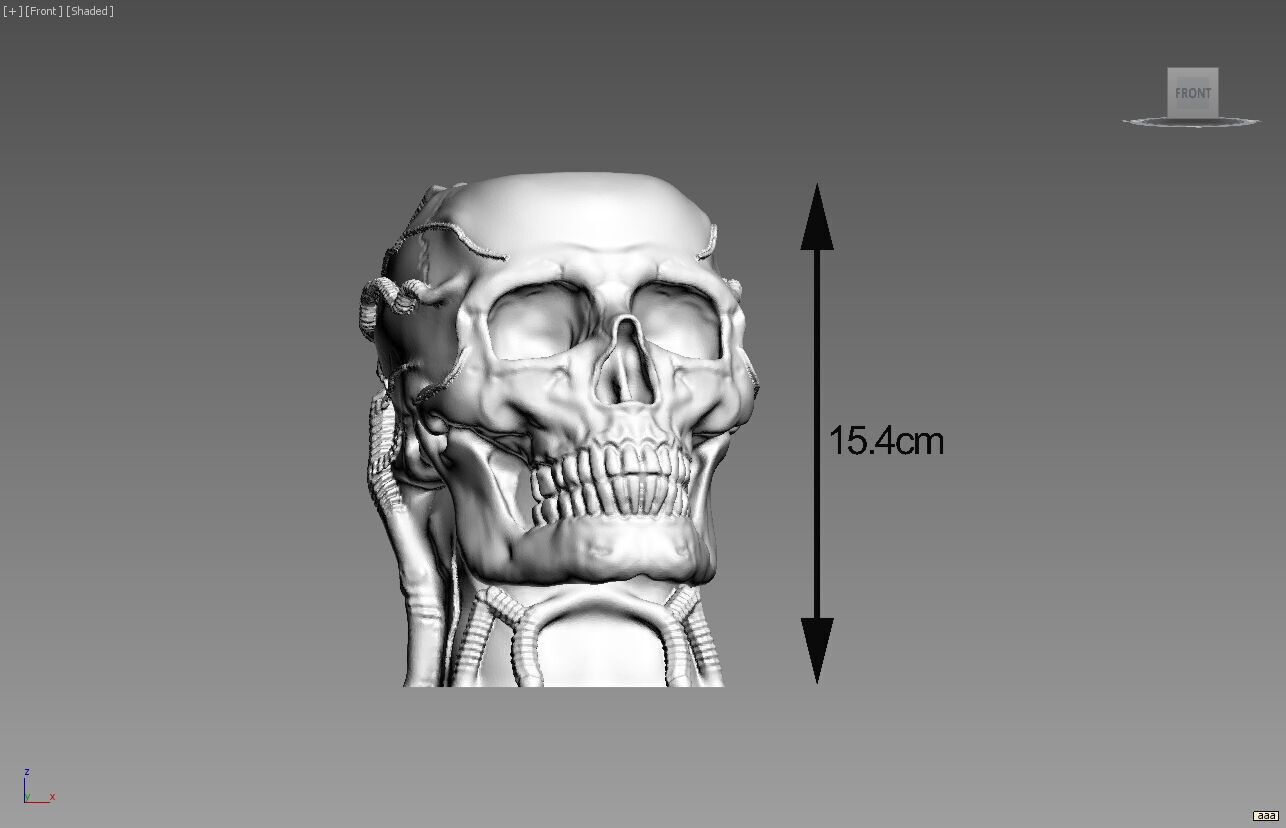 Robot Skull pen holder Cyborg pen holder 3D print model_5