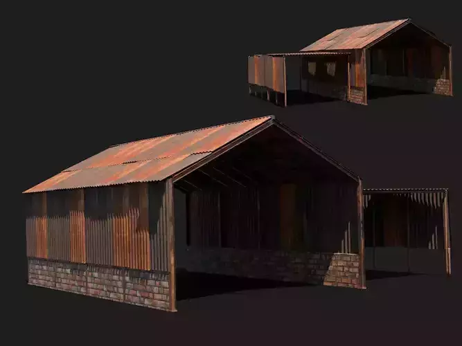 open rural farm barn shed storage roof structure