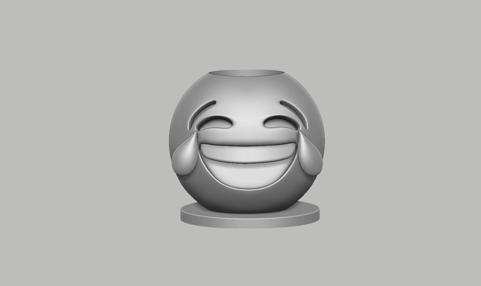 Emoji face with tears of joy Emoji pen holder 3D print model_5