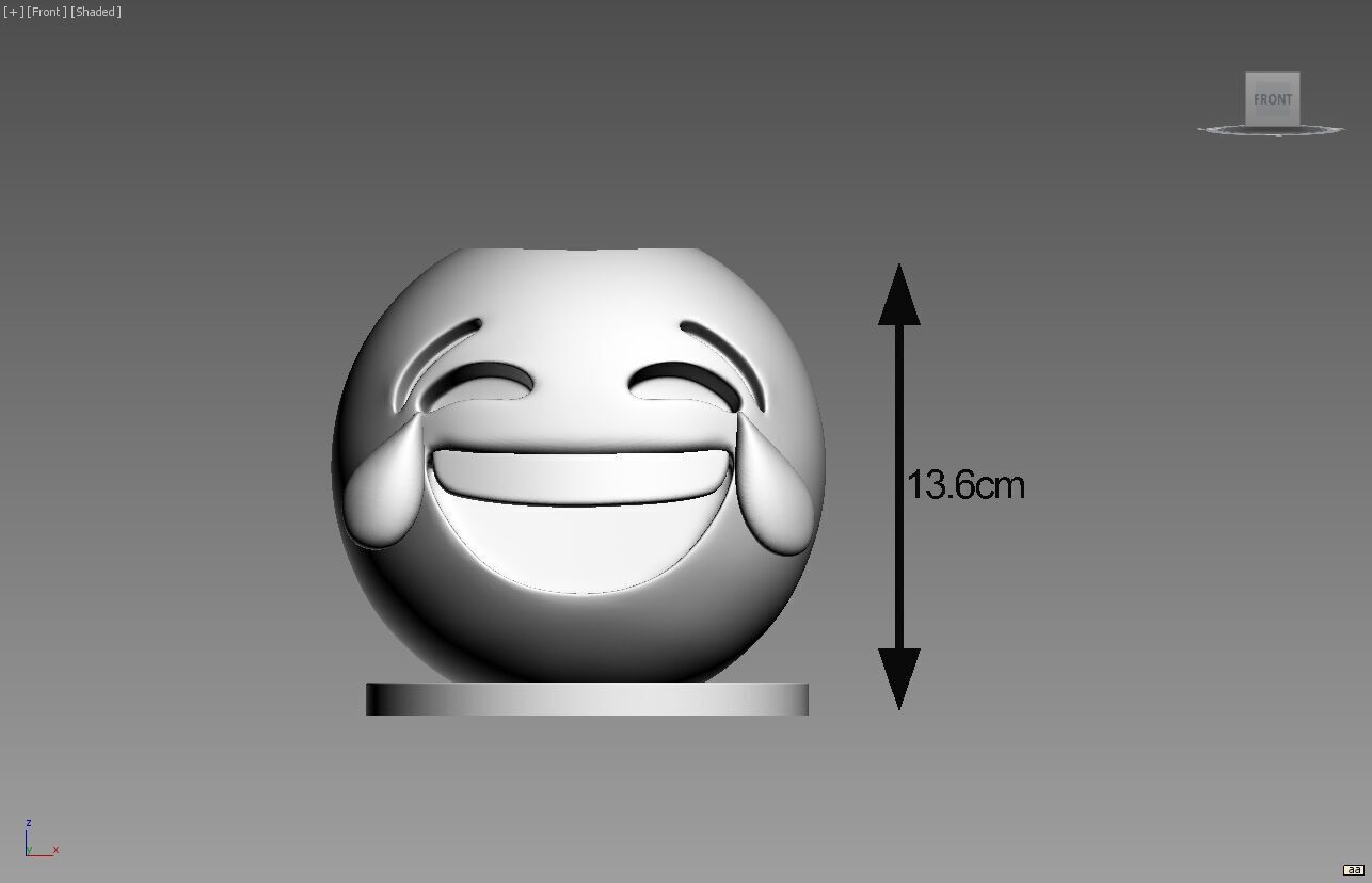 Emoji face with tears of joy Emoji pen holder 3D print model_4