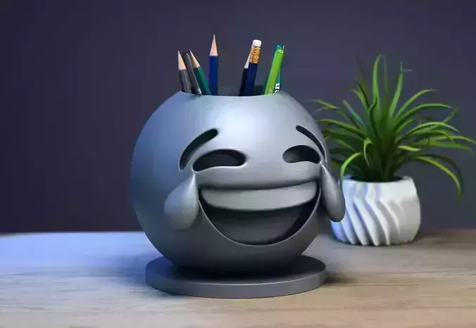 Emoji face with tears of joy Emoji pen holder