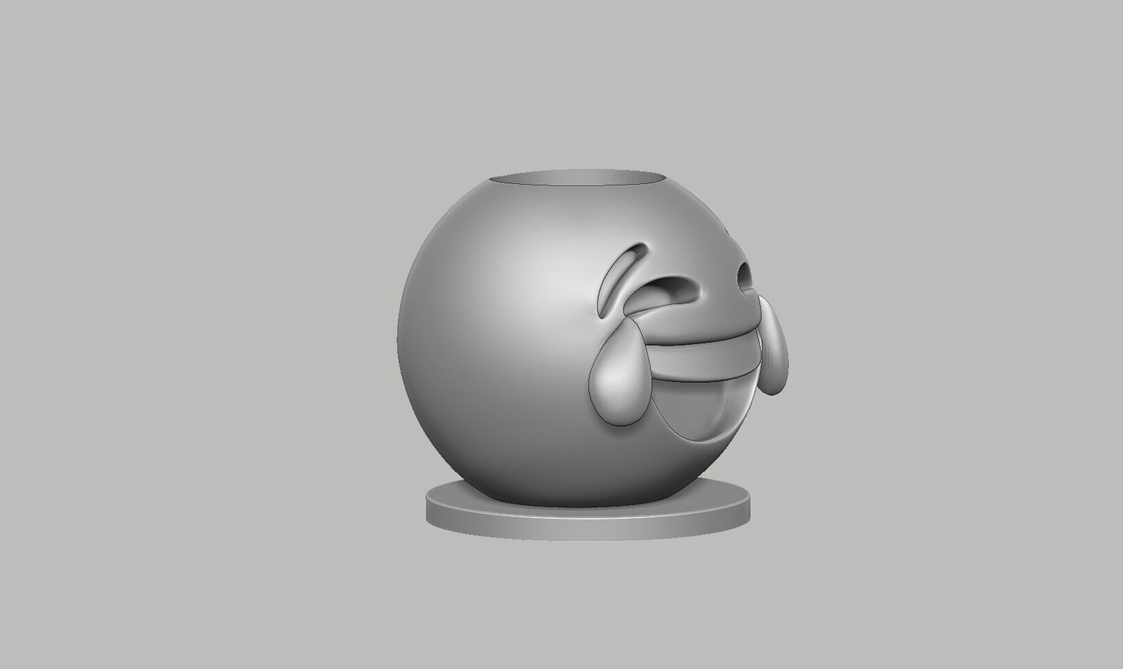 Emoji face with tears of joy Emoji pen holder 3D print model_7