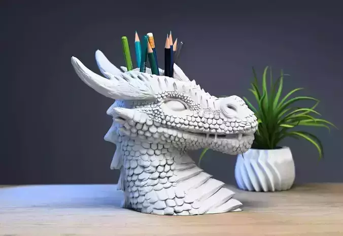 dragon pen holder Cyborg dragon pen holder
