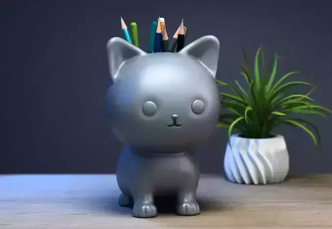 cat doll pen holder cute cat pen holder