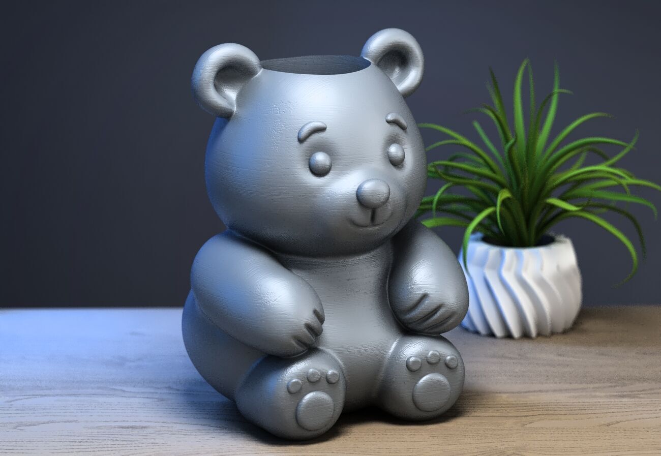 bear doll pen holder bear pen holder 3D print model_2