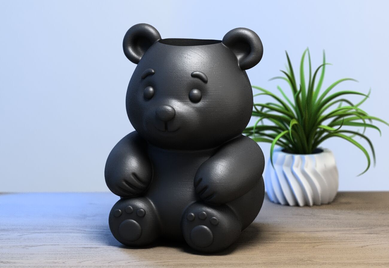 bear doll pen holder bear pen holder 3D print model_3