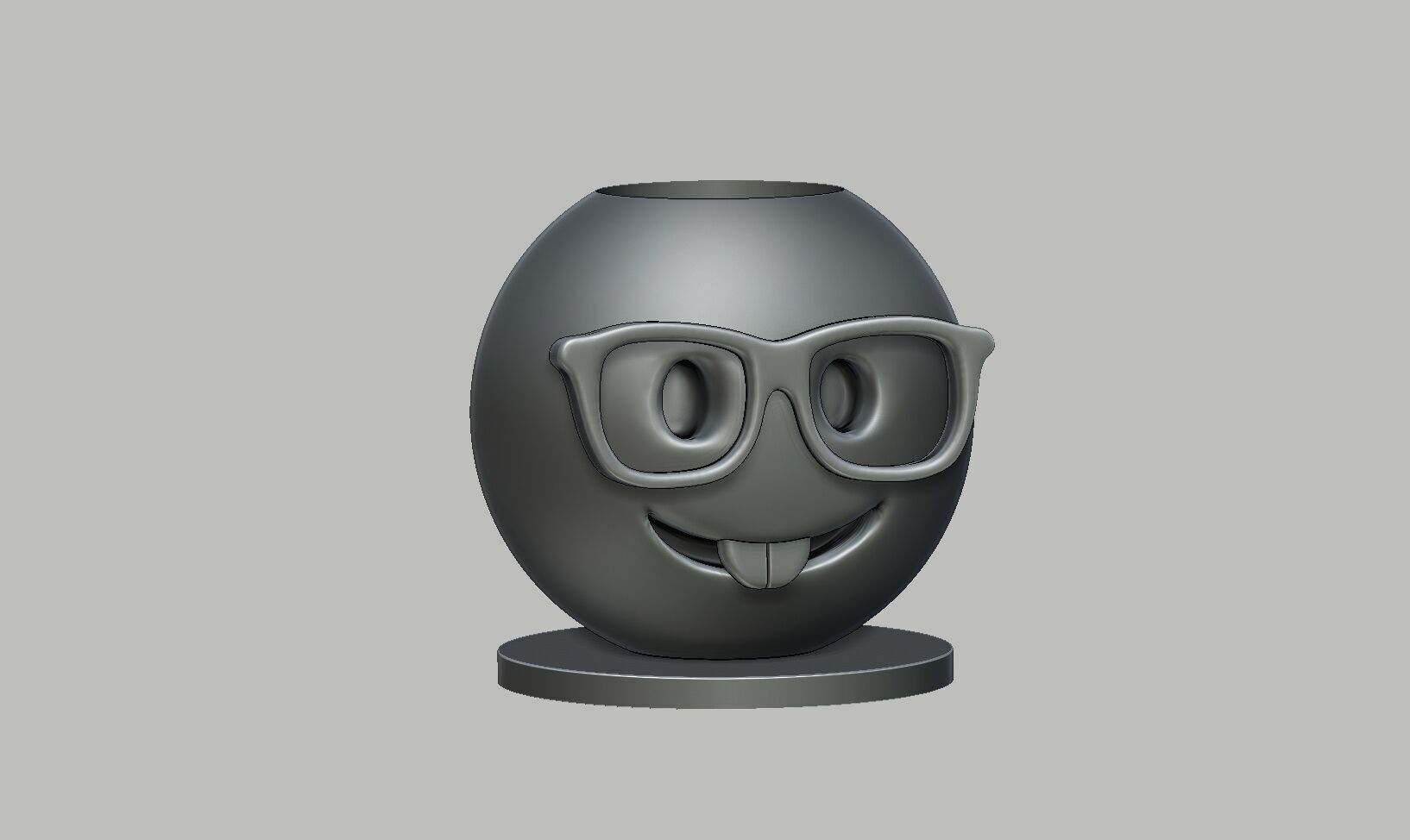 Emoji nerd face Emoji pen holder 3D print model_5