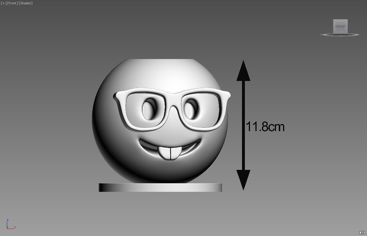 Emoji nerd face Emoji pen holder 3D print model_4
