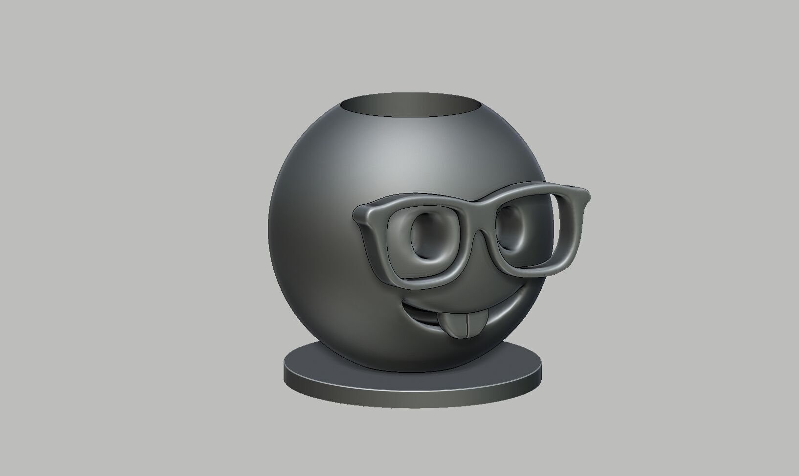 Emoji nerd face Emoji pen holder 3D print model_6