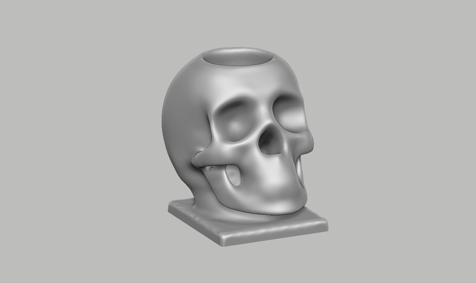 Skull robot pen holder Cyborg pen holder 3D print model_6