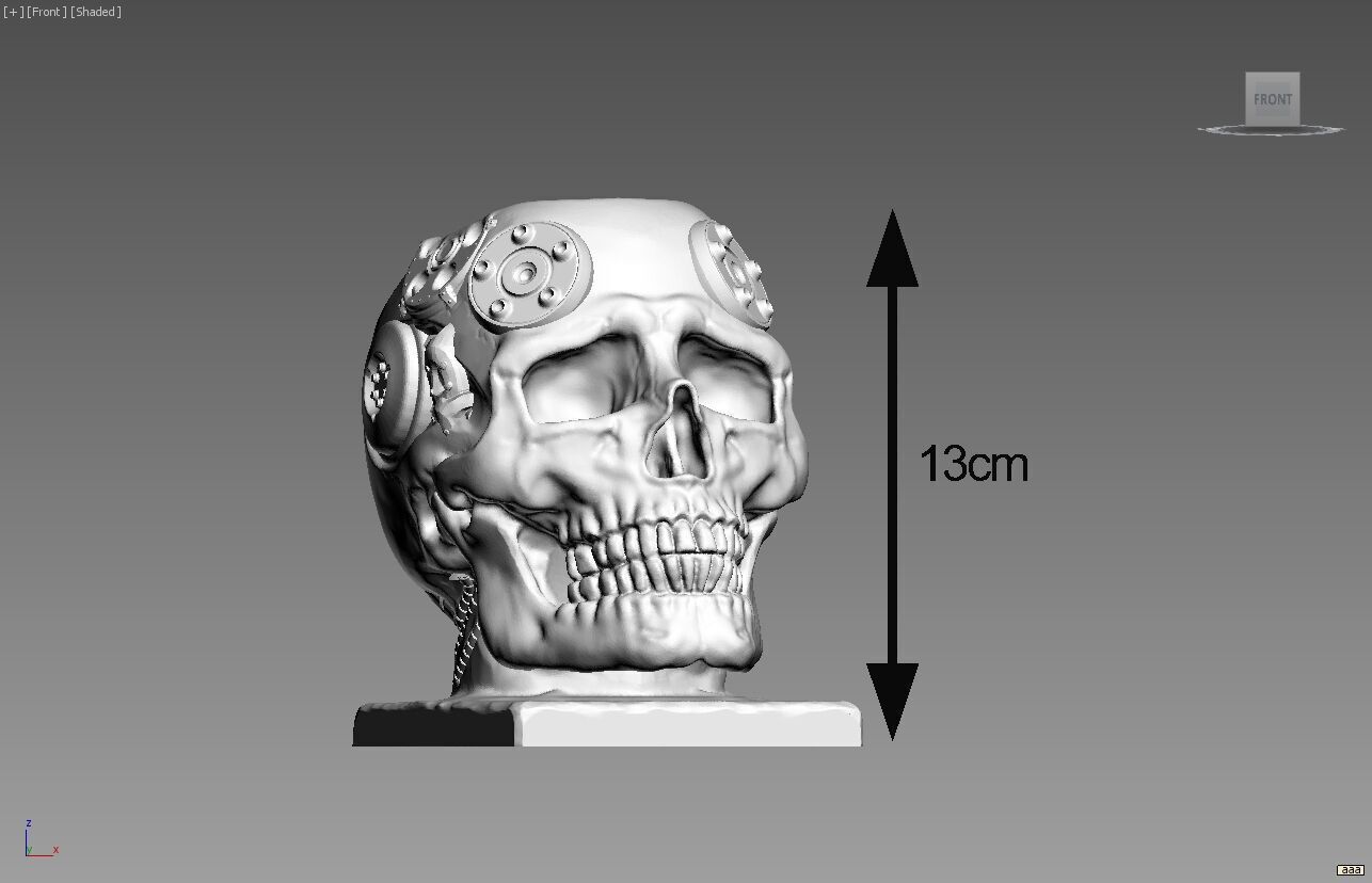 Skull robot pen holder Cyborg pen holder 3D print model_5