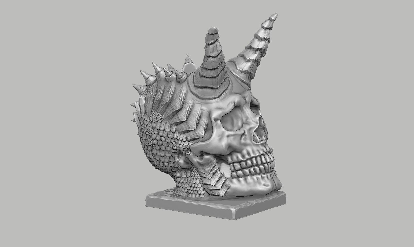 Skull dragon pen holder Cyborg pen holder 3D print model_6