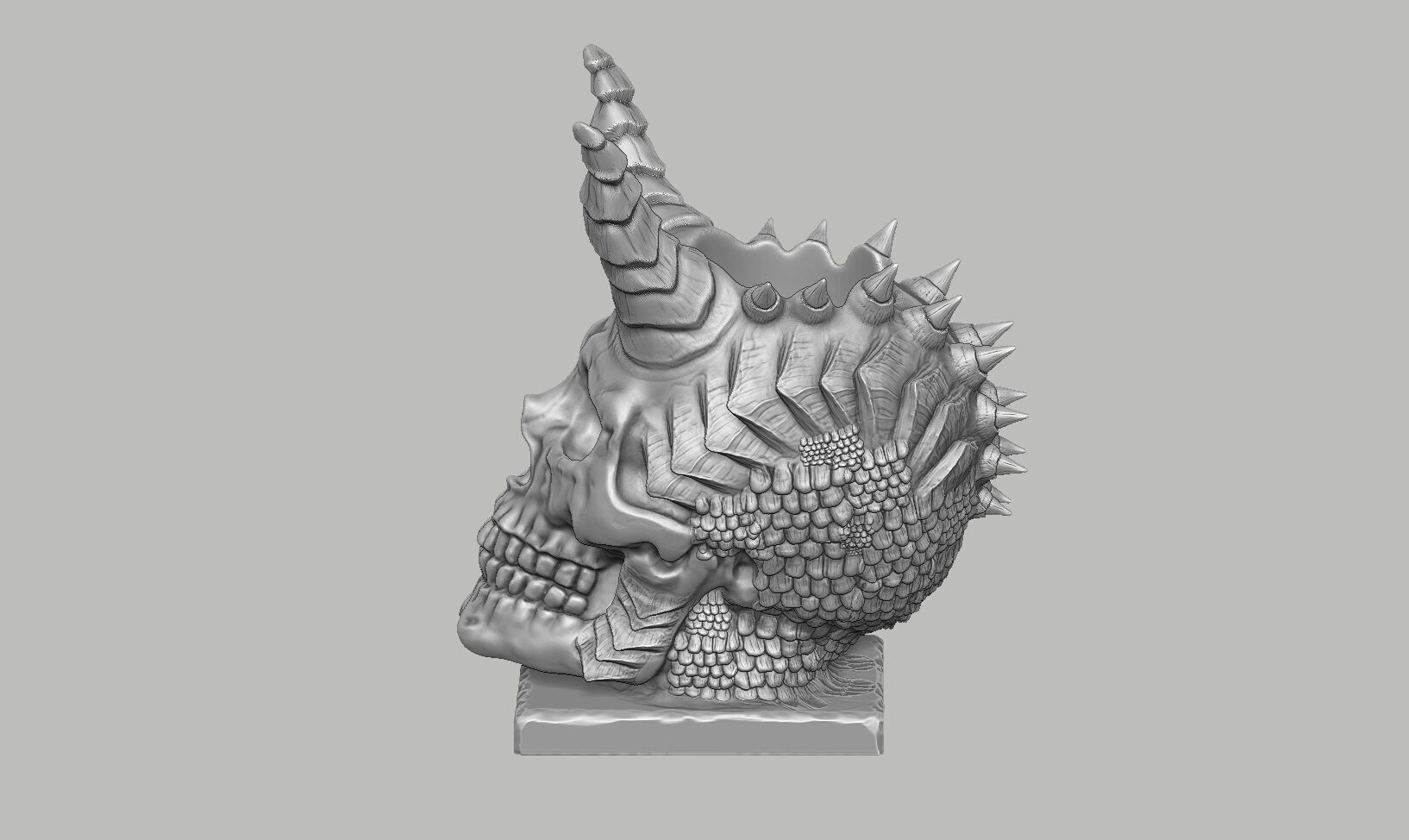 Skull dragon pen holder Cyborg pen holder 3D print model_10