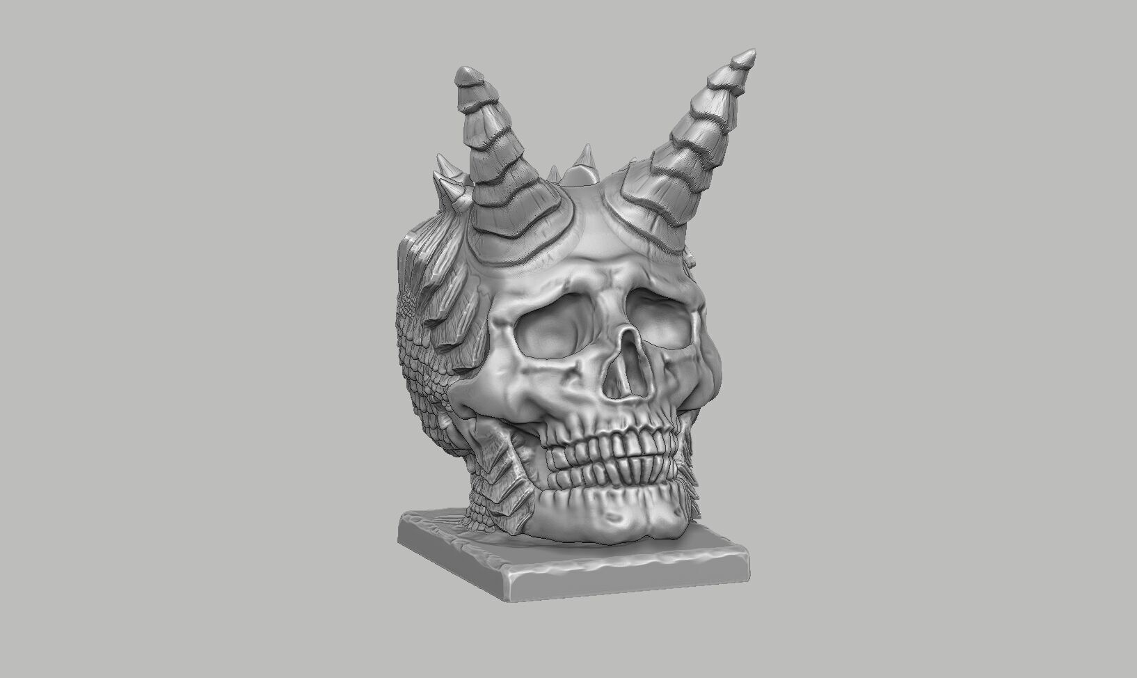 Skull dragon pen holder Cyborg pen holder 3D print model_5